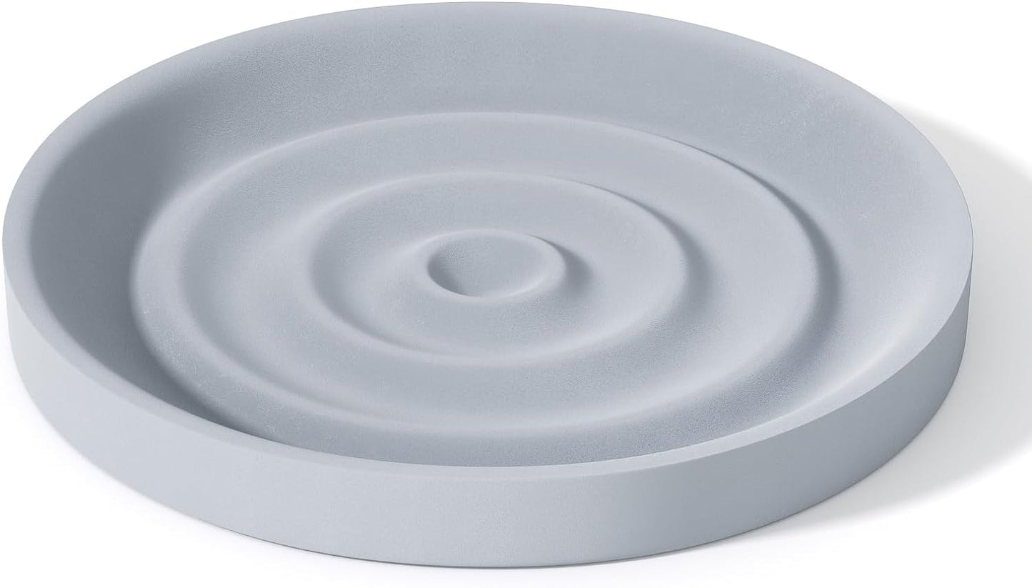 Diatomite Soap Dish Holder, Water Absorbent Stone Soap Dish, Quick Dry Stone Soap Holder, Diatomaceous Earth Bath Tray for Hand Soap, Sponge Holder, Gray