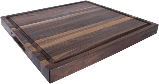 Medium Wood Cutting Board from American Walnut - A Butcher Block That Comes with Juice Groove for Cutting Meat and Juicy Veggies Easily - Walnut Chopping Board - 16x12x1.5 inches