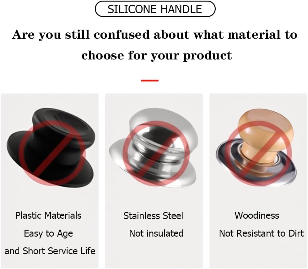 JoyTube Universal Pot Pan Lids Replacement Knob, Silicone Heat Resistant Pan Cover Holding Handles BPA Free Dishwasher Safe Fits Skillets and Kitchen Cookware (Pack of Two-Blackish Green)