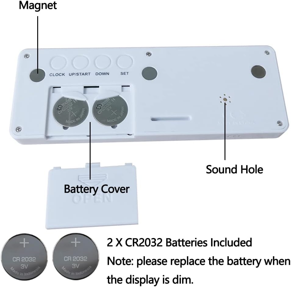 Digital Countdown Days Timer - White Upgraded Big 999 Days Count Down Clock with Stand Strong Magnetic Back for Vacation Retirement Wedding Holiday