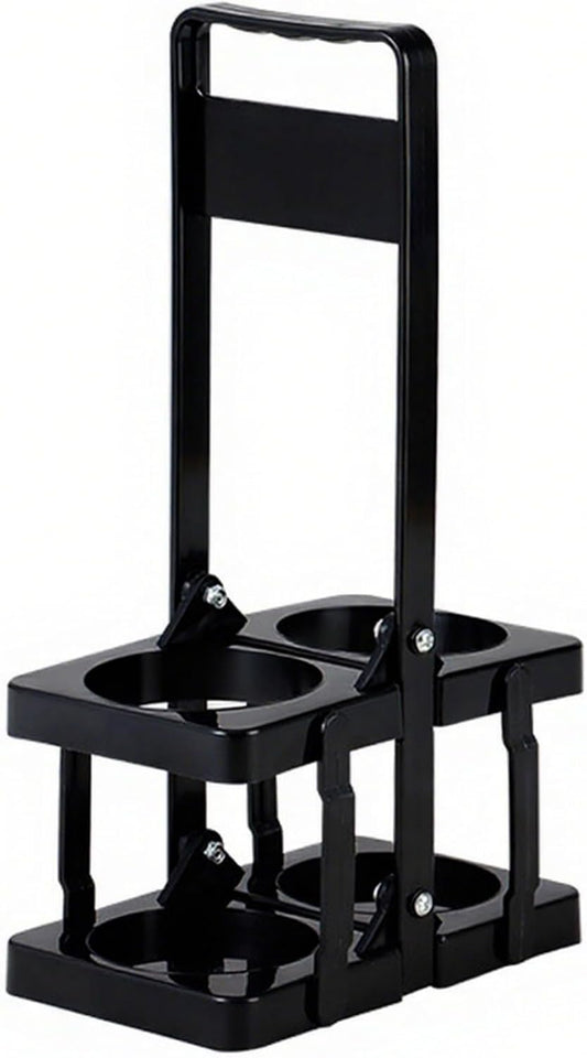 Musbus Reusable Drink Carrier with Handle for Doordash, Grubhub, Portable Cup/Coffee Holder Accessories for Delivery, Foldable Drinks Caddy with Tray, Car Durable Plastic Festive Bottle, Vacation