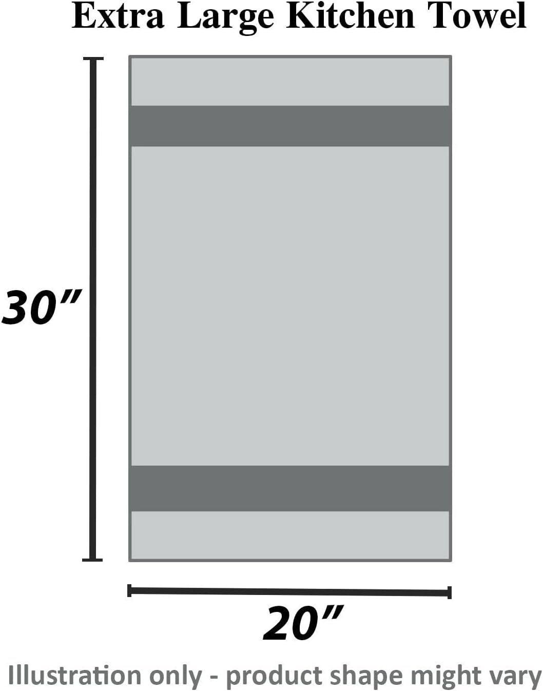 Urban Villa Kitchen Towels (20x30 Inches 4 Pack) Extra Large Premium Salsa Stripes Dish Towels for Kitchen Dish Cloths Highly Absorbent 100% Cotton Kitchen Hand Towels with Hanging Loop Tea Towels