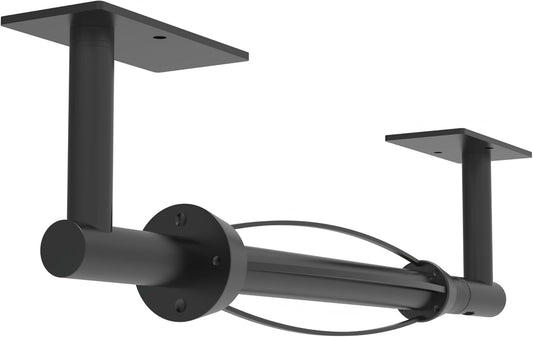 Paper Towel Holder Under Cabinet, Self Adhesive or Wall Mount Matte Black Hanging Paper Towel Holder with Damping Effect, Single Hand Operable, Stainless Steel for Kitchen Bathroom