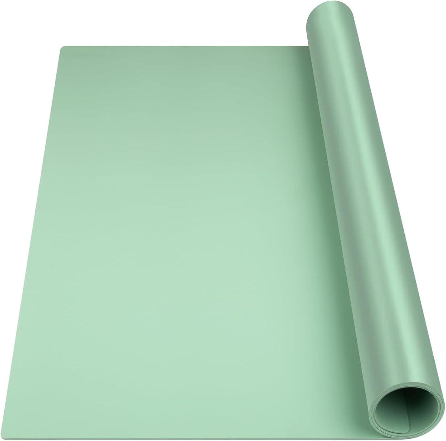 Silicone Mat Heat Resistant Mats for Countertop, Large Silicone Mats for Crafts Kitchen Counter Workbench Table protector, Size 36x24 inches Thick 2mm,Rolled Package,Light Green