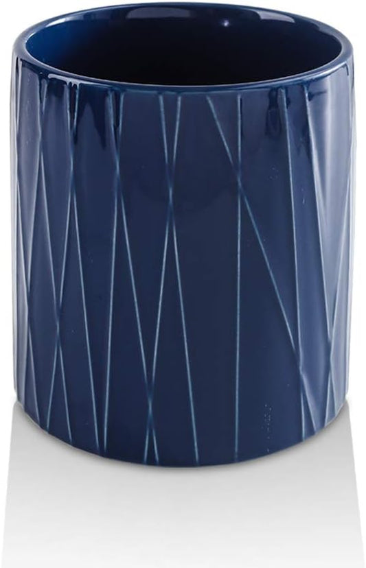 KOOV Kitchen Utensil Holder, Large Ceramic Utensil Crock, Deep and Stable, Containers for Household or Kitchen Use (Aegean)