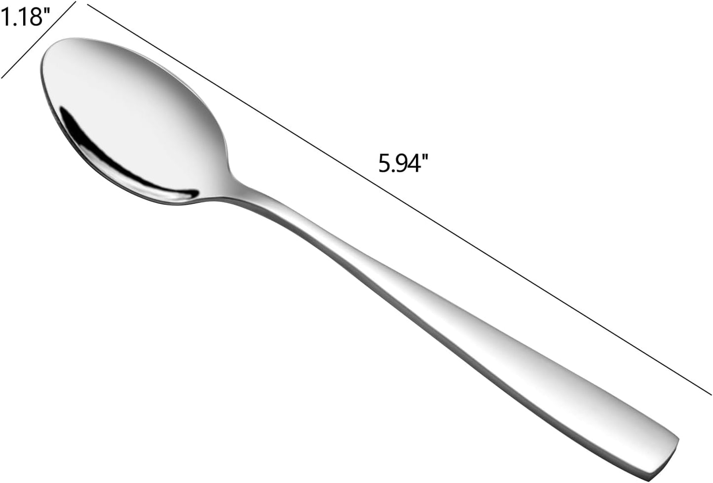 Stainless Steel Tea Spoons, 12-Piece Small Spoon