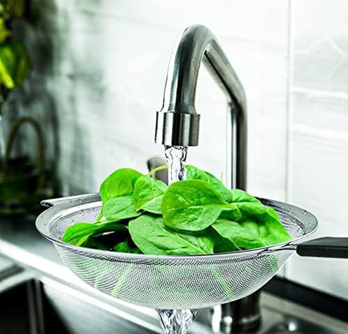 9" Large Extra Fine Mesh Strainer with Thermo Plastic Rubber Handle - Sieve Fine Mesh Stainless Steel - Ideal to Strain Pasta, Quinoa and Rice