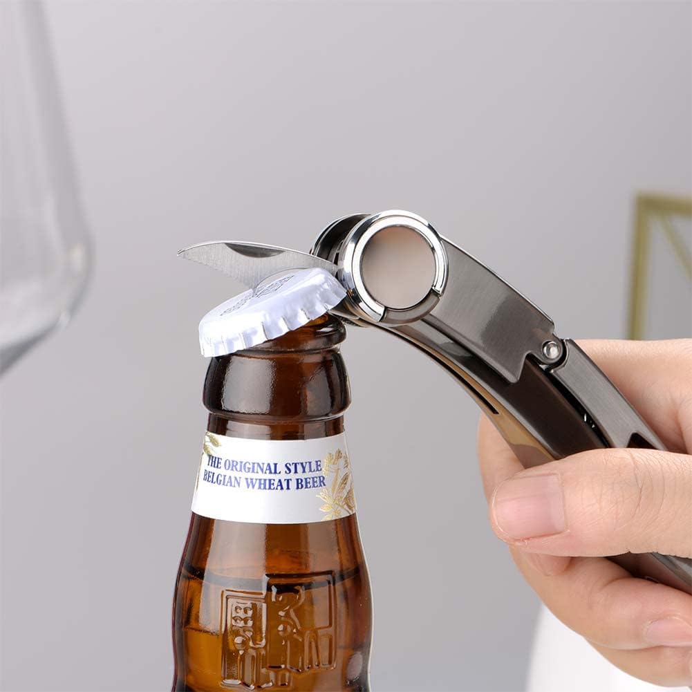 Professional Corkscrew Wine Bottle Opener with Beer Opener, Sommeliers Corkscrews, High-Level Bartender Wine Opener, Great Handling Screw Puller