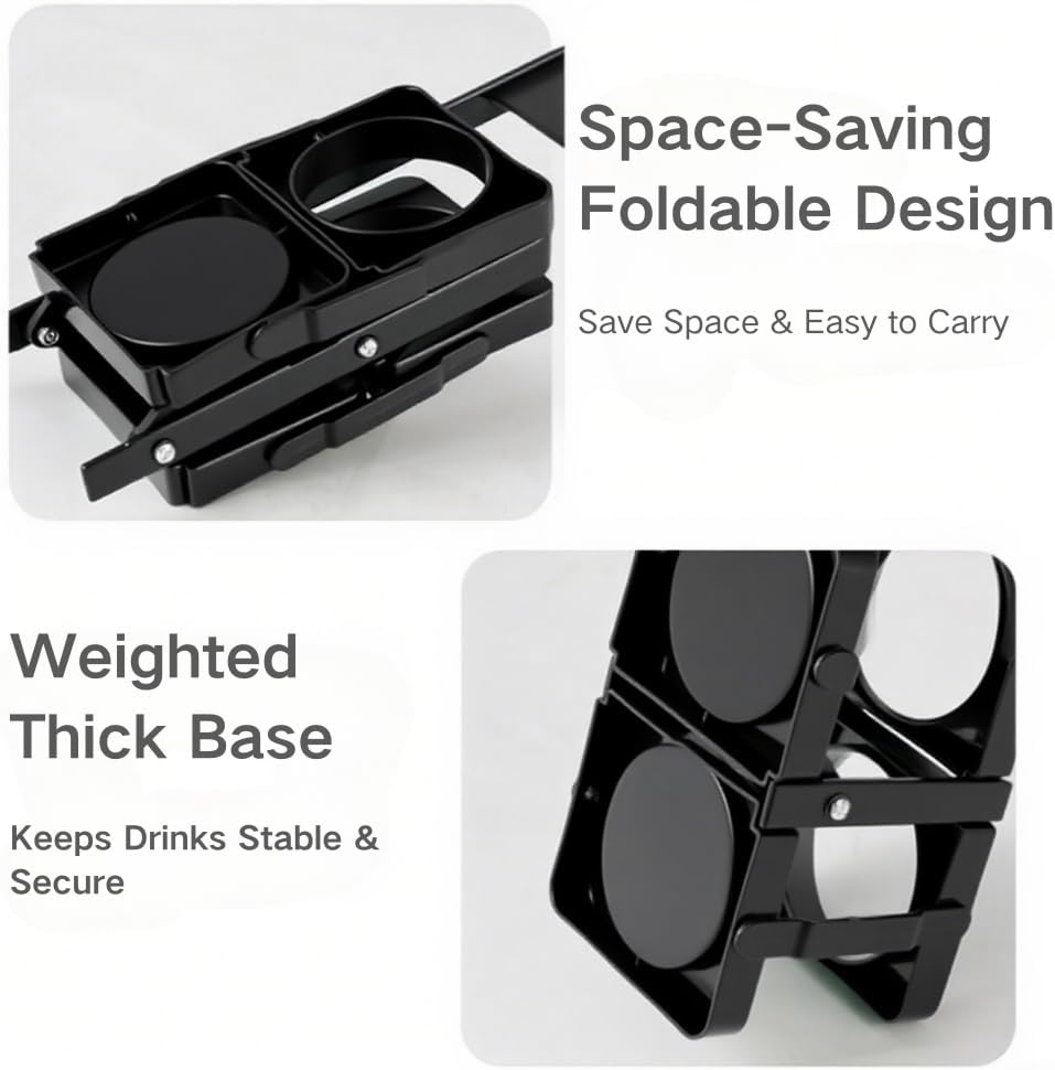 Musbus Reusable Drink Carrier with Handle for Doordash, Grubhub, Portable Cup/Coffee Holder Accessories for Delivery, Foldable Drinks Caddy with Tray, Car Durable Plastic Festive Bottle, Vacation