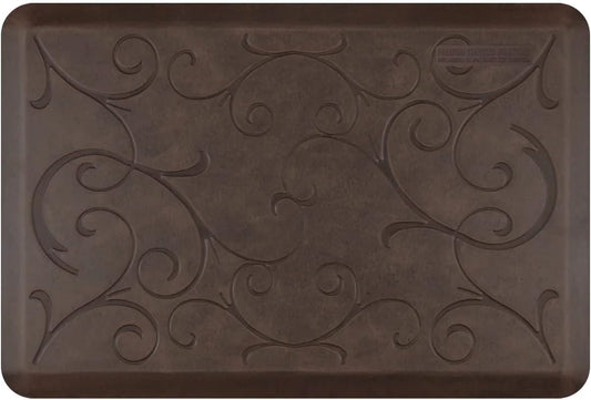 WellnessMats Bella Collection Anti-Fatigue Floor Mat, Polyurethane – Ergonomic Support Pad for Home, Kitchen, Garage, Office Standing Desk – Water Resistant - Made in USA