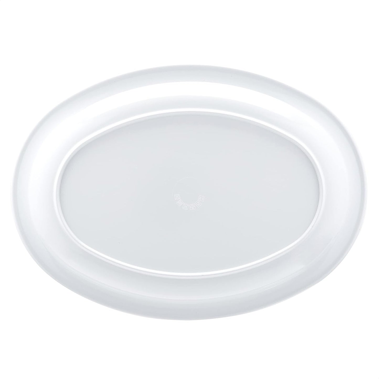 Amazon Basics Melamine (Plastic )Oval Platter Narrow Rim, 6 Piece Set, 13 in x 9.75 in, White (Previously AmazonCommercial brand)