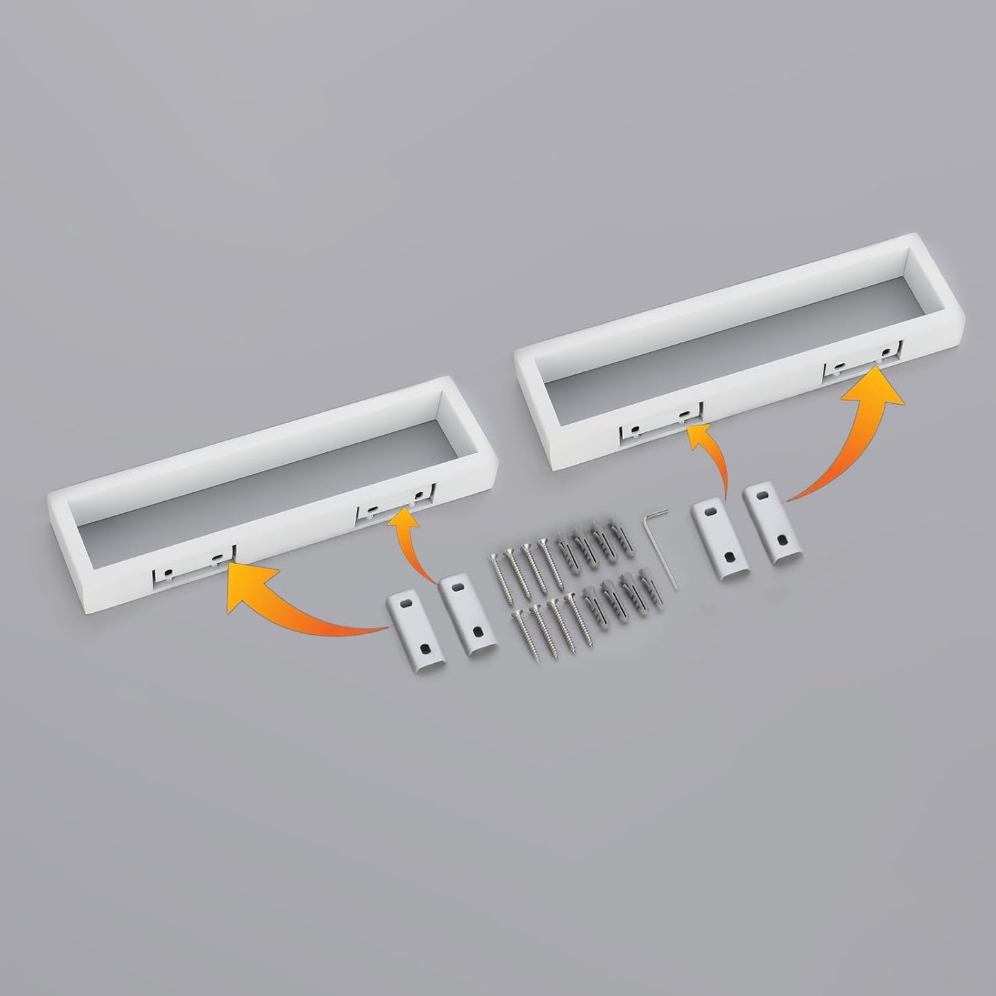 GERZWY Bath Towel Holder Stainless Steel Towel Hanger Wall Mount Towel Ring for Bathroom 2 Pack, White