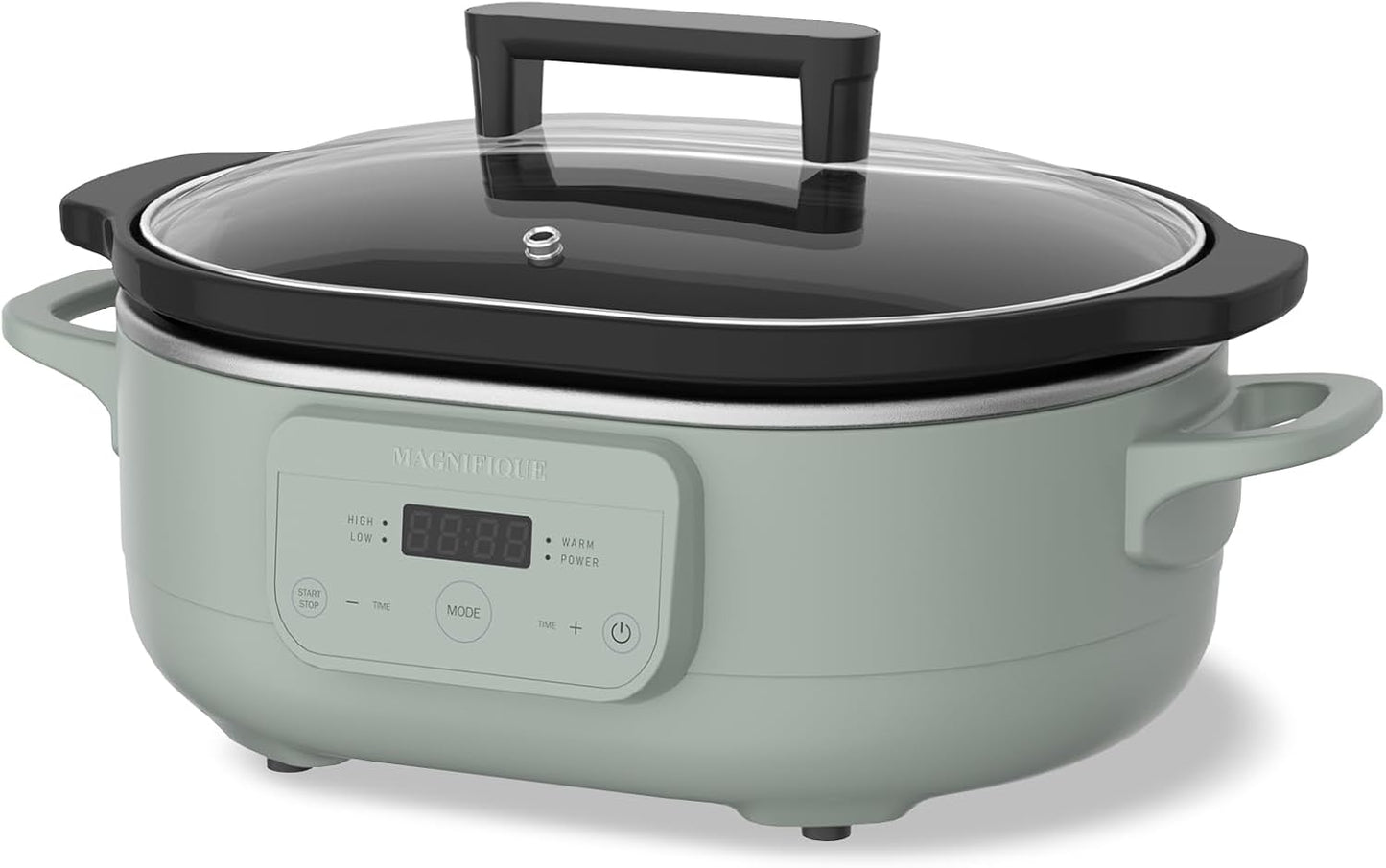 6 Quart Programmable Slow Cooker Removable Healthy Nonstick Crock Pot - Small Kitchen Appliance for Family Dinners - Serves 6+ People - Heat Settings: Keep Warm Olive Olive