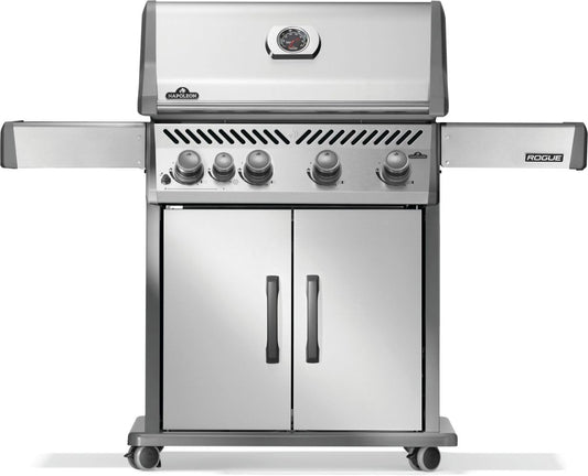 Napoleon Rogue 525 Propane Gas Grill with Range Side Burner, Stainless Steel, Durable 5-Burner Grilling Experience