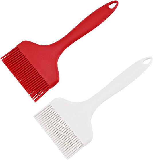 Large Silicone Basting Pastry Brush, Limso 2 PCS Heat Resistant Food Brush, Cooking Brush Suitable for BBQ Grill and Baking, Dishwasher Safe (2 Colors)
