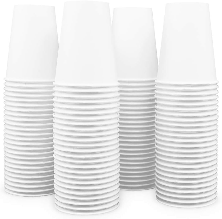 Made-In-USA 12 Ounce Disposable Hot Paper Cups, 1000 Count, 12oz | Coffee Cups, Leak-Free Food Safe Paper Cups, White Paper Cups for Hot Drinks (12 oz)