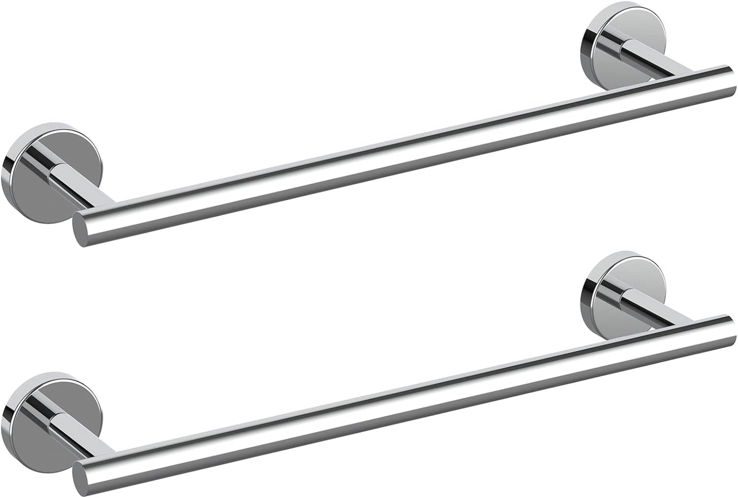 Cilee 2 Pieces Polished Chrome Bathroom Towel Bar, 24 Inch Double Towel Racks,Bathroom Towel Holder Towel Bar for Bathroom Stainless Steel Wall Mount