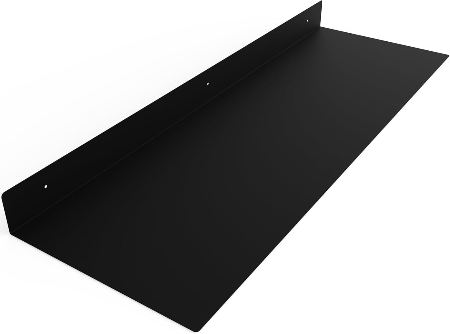 DIY CARTEL Made in The USA - 36 Inch Linear Floating Shelf - Forged Raw Steel - Industrial Heavy Duty Metal Wall Mounted Modern Rustic Shelf (36-inch x 12-inch Black)