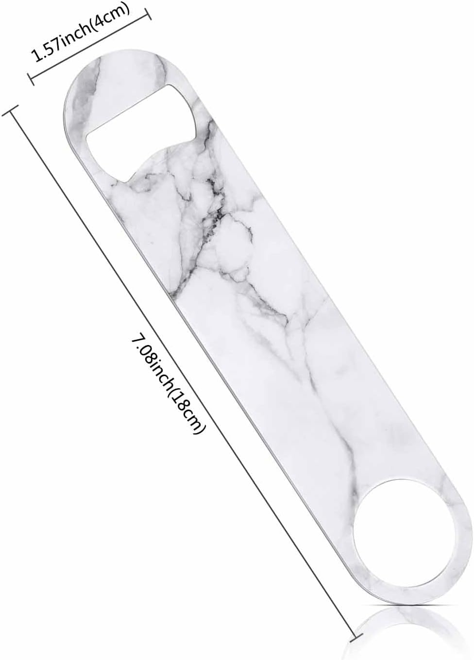 Marble Stainless Steel Bottle Opener Black White and Gray Marble Sanstone Modern Pattern Flat Beer Bottle Opener Keychain for Home Kitchen Bar Restaurant Party Birthday Gift