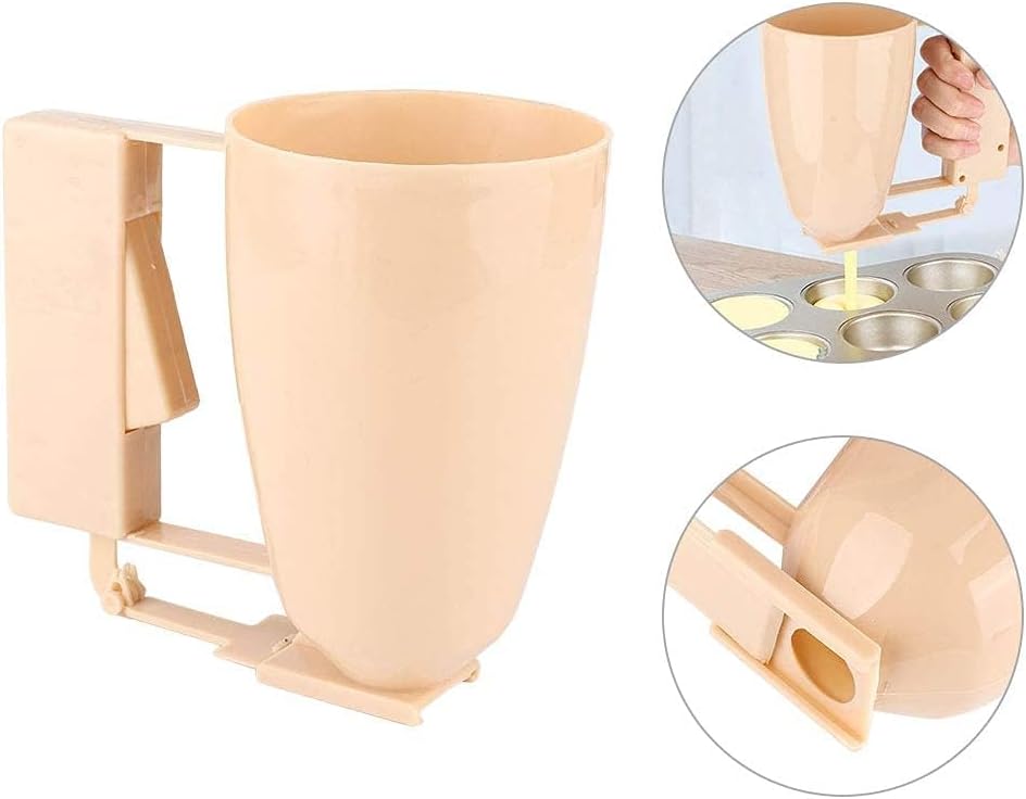 Pancake Batter Dispenser, Plastic Cupcake Pancake Dispenser Baking Cake Desserts Pancake Dispenser Baking Dispenser Cream Batter Pourer with Handle for Cupcakes, Waffles, Muffin Mix, Crepes and Cake