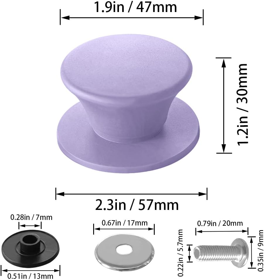 JoyTube Universal Pot Pan Lids Replacement Knob, Silicone Heat Resistant Pan Cover Holding Handles BPA Free Dishwasher Safe Fits Skillets and Kitchen Cookware (Pack of Two-Purple)