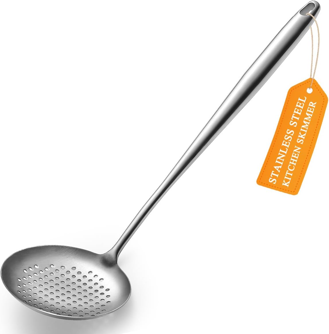 Kitchen Skimmer - Slotted Spoon for Straining, Stainless Steel Spider Strainer Skimmer Ladle for Cooking and Frying, Kitchen Utensils Pasta Spoon