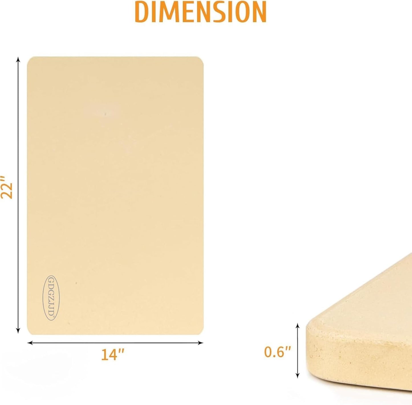 Extra Large Pizza Stone 22" x 14",Cooking Stone for Grill Rectangular, Baking Pizza Stone for bread, Ideal for Grilling Baking Several Sizes of Pizzas