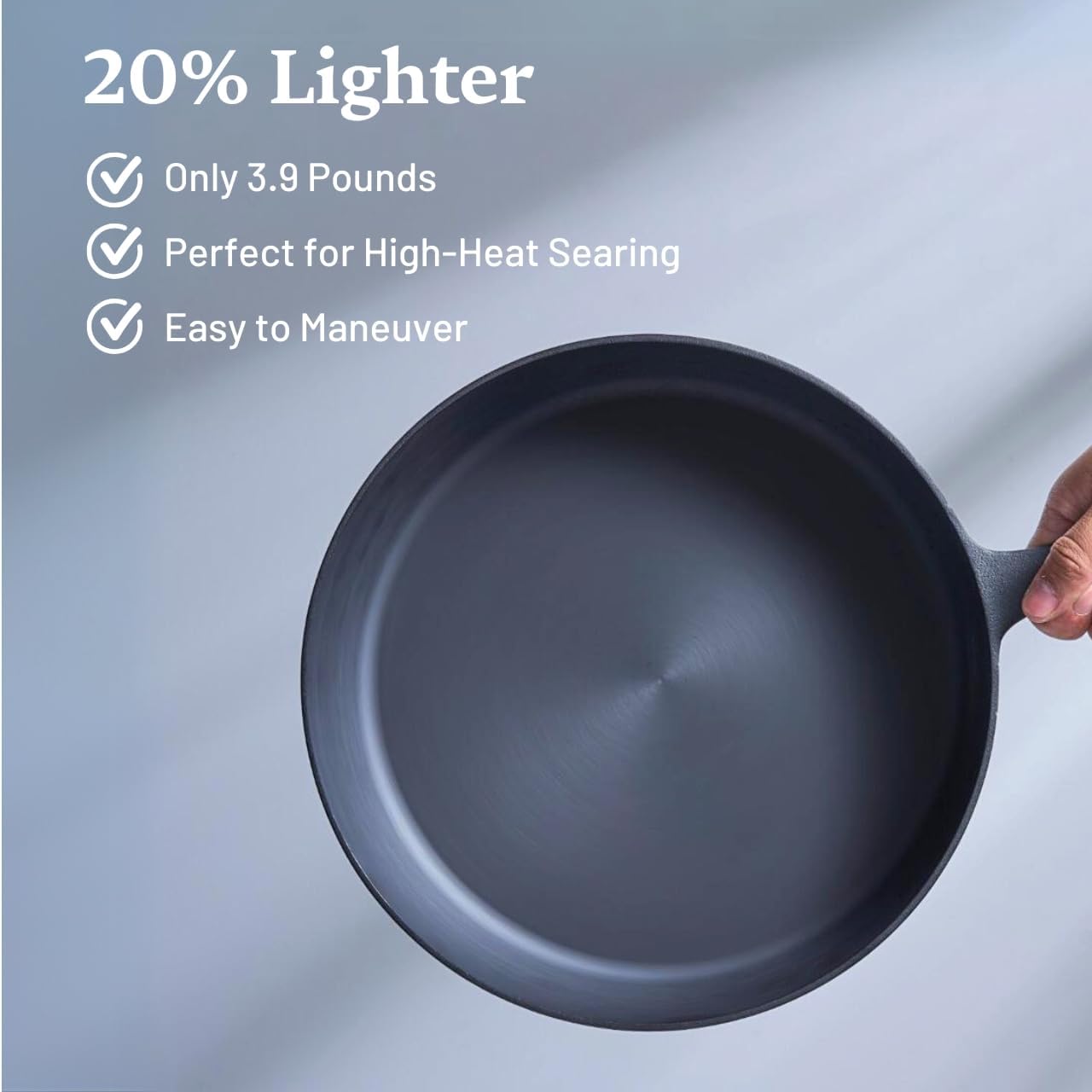 Flambo Skillet #10 - Naturally Non-Stick 10 Inch Pre-Seasoned Cast Iron Frying Pan - Smooth Nonstick Finish for Grilling, Frying, Sauteing, Searing, Baking - Use on Oven, Stove, Grill, or Campfire