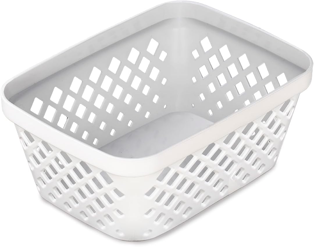 Glad Plastic Storage Basket Set - Multipurpose Drawer Trays, Kitchen Pantry Containers, and Bathroom Bins - 9 Pack Small Organizers, White