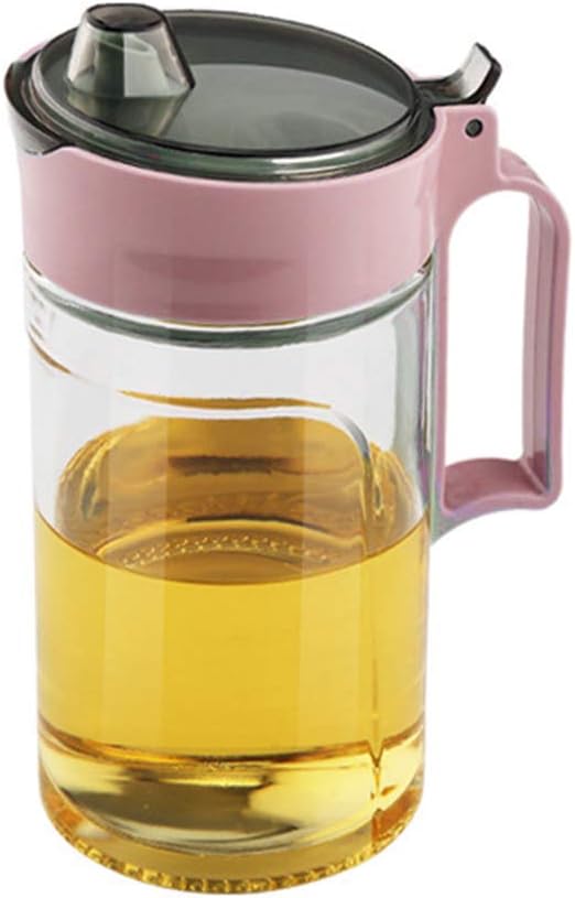 TENTA KITCHEN Oil Dispenser Vinegar Dispenser Maple Syrup Dispenser Glass Bottle Cruet No Drip Plastic Bottle Spout with Protective Cap drip Free Pour spout restarant 22Oz (Purple 1PC)