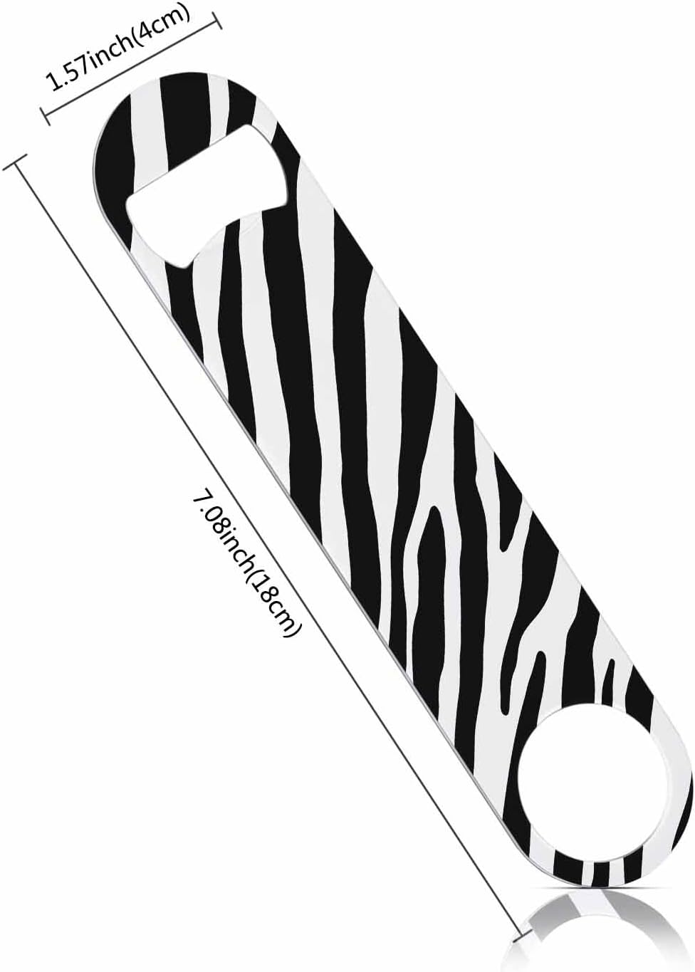 Zebra Stainless Steel Bottle Opener White and Black Stripes Pattern Jungle Wild Animal Fur Nature Flat Beer Bottle Opener Keychain for Home Kitchen Bar Restaurant Party Birthday Gift