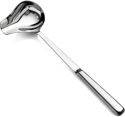New Star Foodservice 52282 2 oz Hollow Handle Gravy Soup Ladle, 13.25", Silver