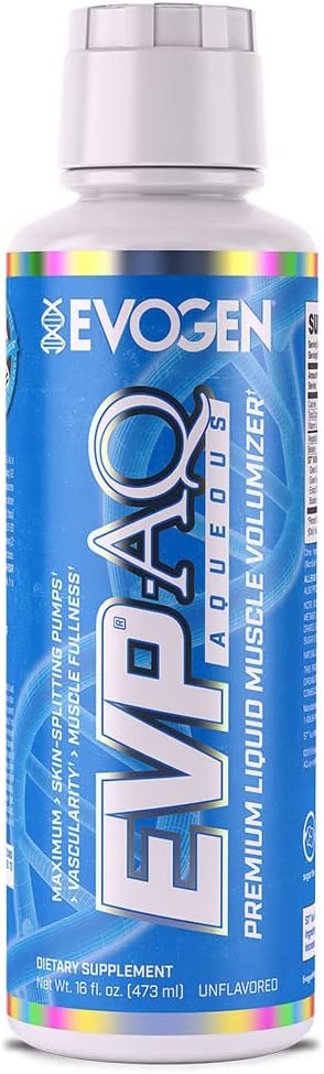 Evogen EVP AQ - Liquid Glycerol Muscle Volumizer | Pre Workout for Pumps, Vascularity, & Hydration | Premium Preworkout for Men & Women | Unflavored | 16 fl oz