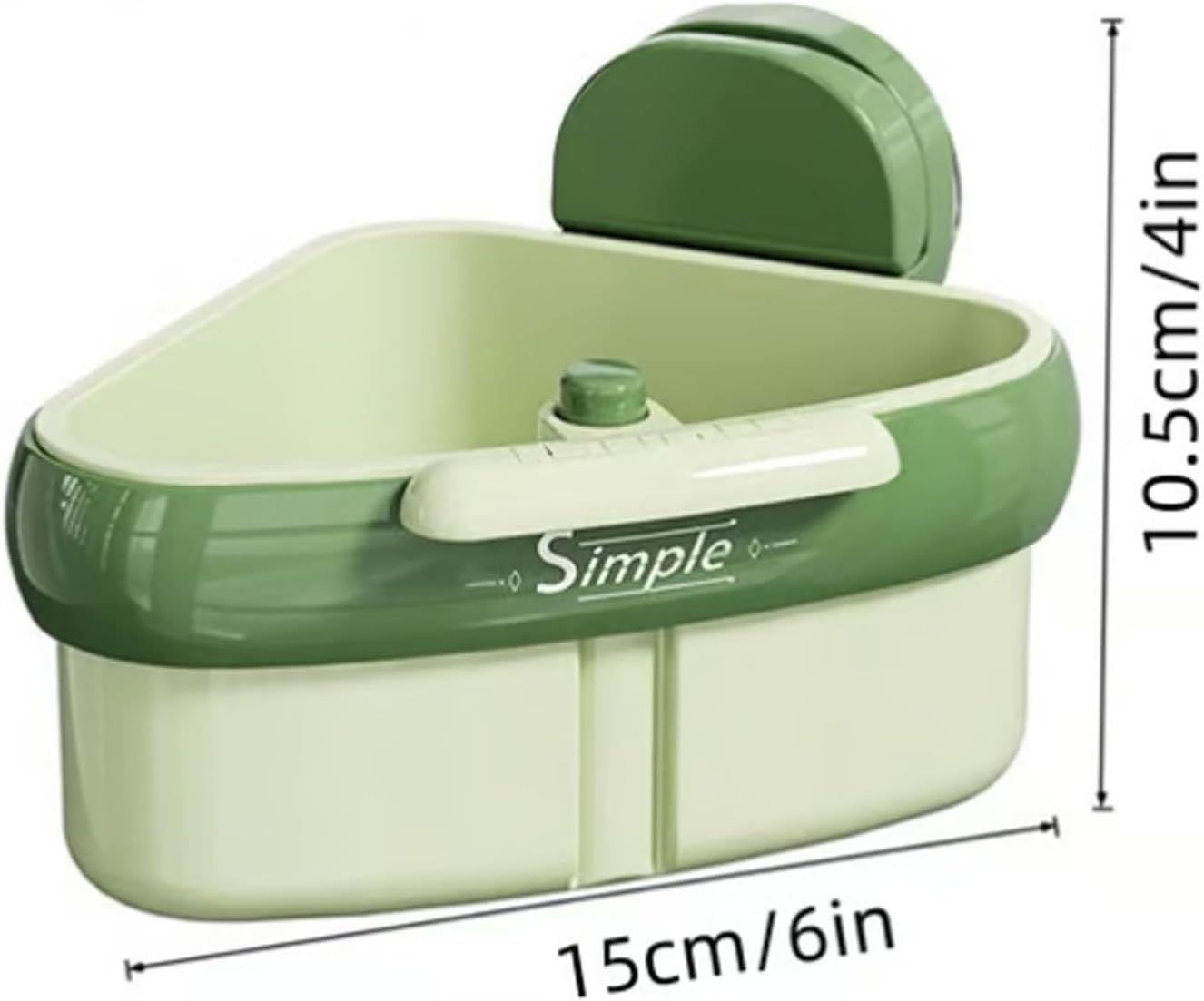 Suction Cup Sink Corner Rack, Curetoaway Corner Sink Strainer, Sink Trash Catcher, Plastic Triangular Baskets Corner Hanging, Rust Resistant, for Kitchen Food Waste (1Pcs Green)