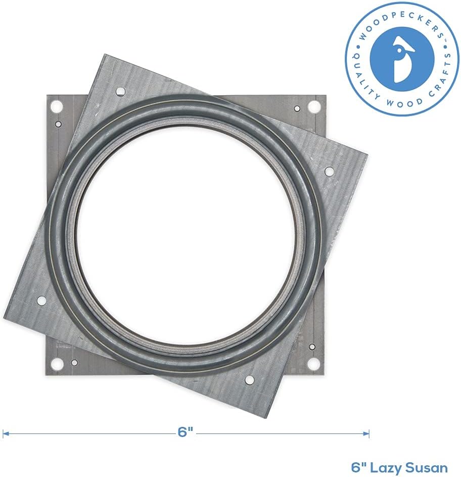 Lazy Susan Hardware, 6 inch, 500 lbs.Load Capacity, Pack of 2 Steel Lazy Susan Turntable Ball Bearing, by Woodpeckers