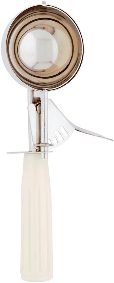 Restaurantware-Met Lux 3.75 Ounce Portion Scoop, 1 Trigger Release Cookie Scoop - With Ivory Handle, Stainless Steel Disher, For Portion Control, Scoop Cookie Dough, Cupcake Batter, Or Ice Cream