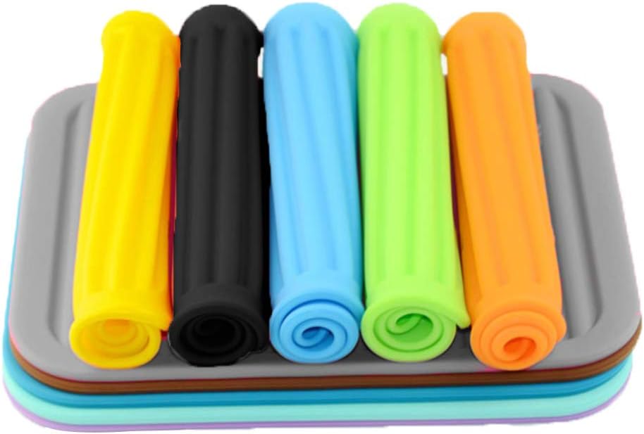 2 Pack Large Silicone Trivet Mats/Hot Pads, Heat Resistant Pot Holder,9"x12" Non Slip Flexible Durable Pot Coaster Kitchen Table Mats (Wavy Black)