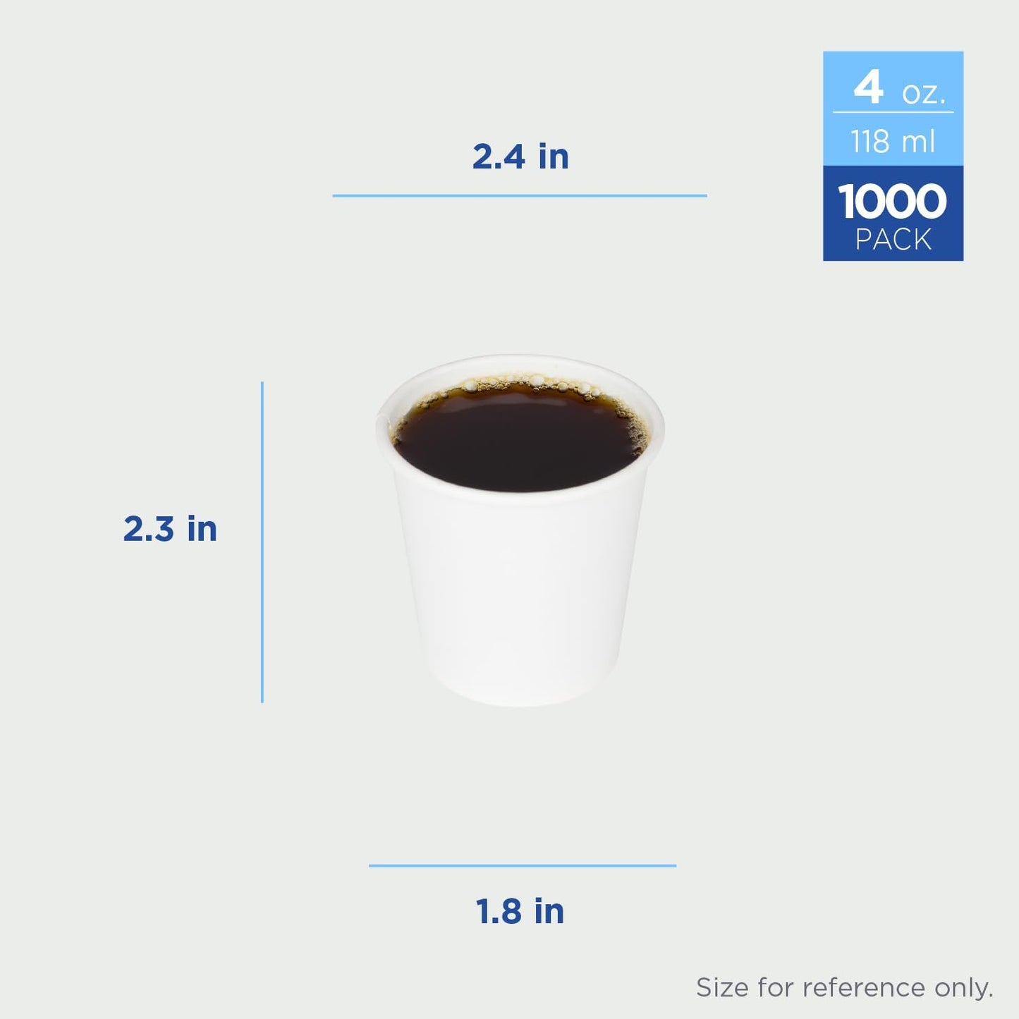 Karat 4oz Paper Espresso Coffee Cup, 1000 Count, Disposable Mouthwash Cup, Hot and Cold Drinks, White (C-K504W)