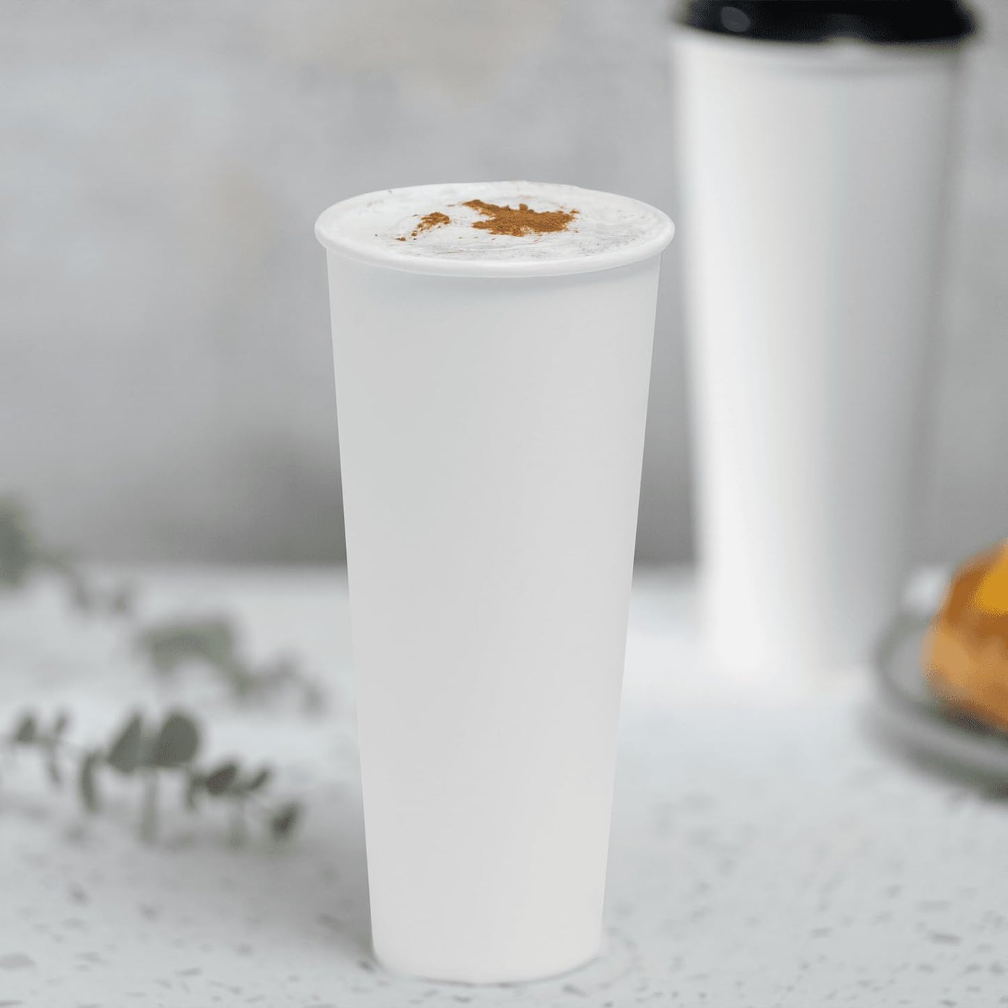 Karat 24 oz Paper Hot Coffee Cups [500 ct] White Disposable Cup for Hot/ Cold Drinks and Beverages, 90mm (C-K524W)