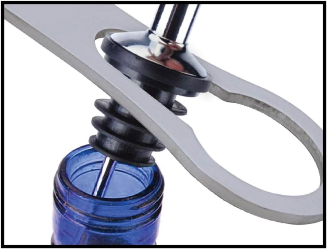 Thirsty Rhino Badak Bottle Opener and Pour Spout Remover, Brushed Silver (Set of 1)