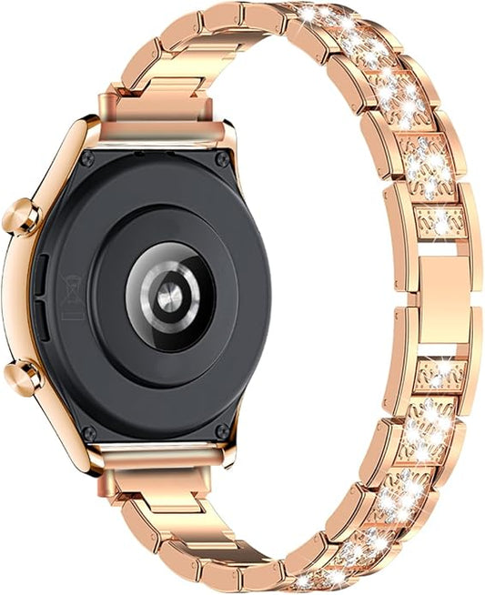 LYSANDRA Bands Compatible with Fitpolo AR-01 Smartwatch Band for Women, Metal Jewelry Sparkly Diamond Thin Replacement Compatible for aeac AR-01 Smartwatch