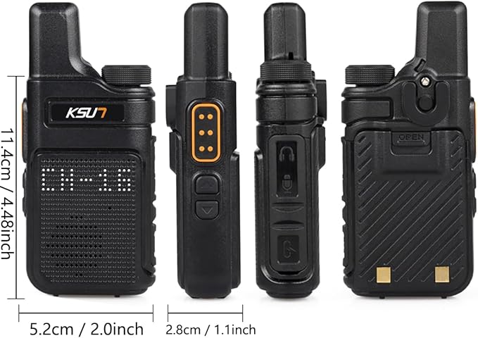 KSUN 4 Pack Walkie Talkies for Adults 22 FRS 4000mAh Battery M6