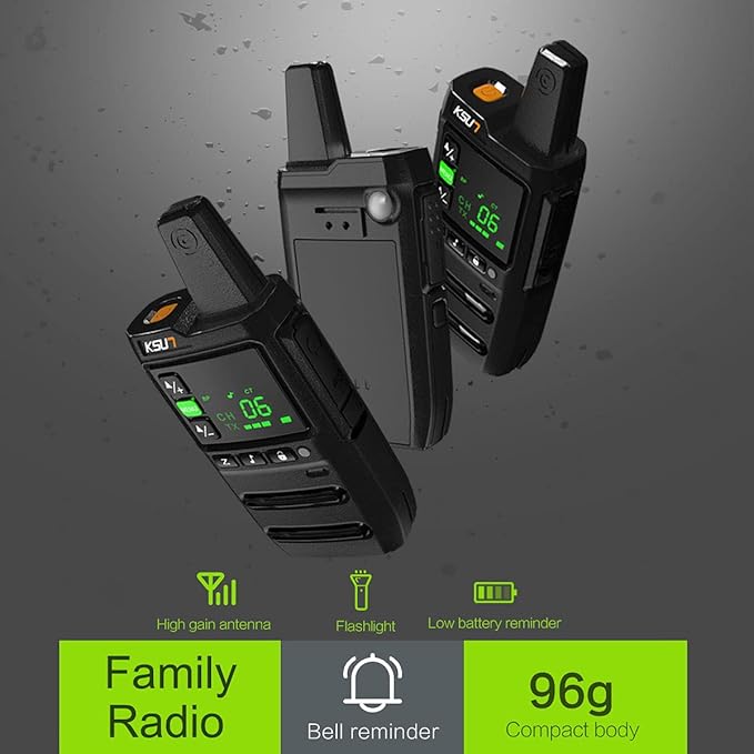 KSUN Long Range Walkie Talkies for Adults 22 FRS GZ20 (2 (2 Pack)