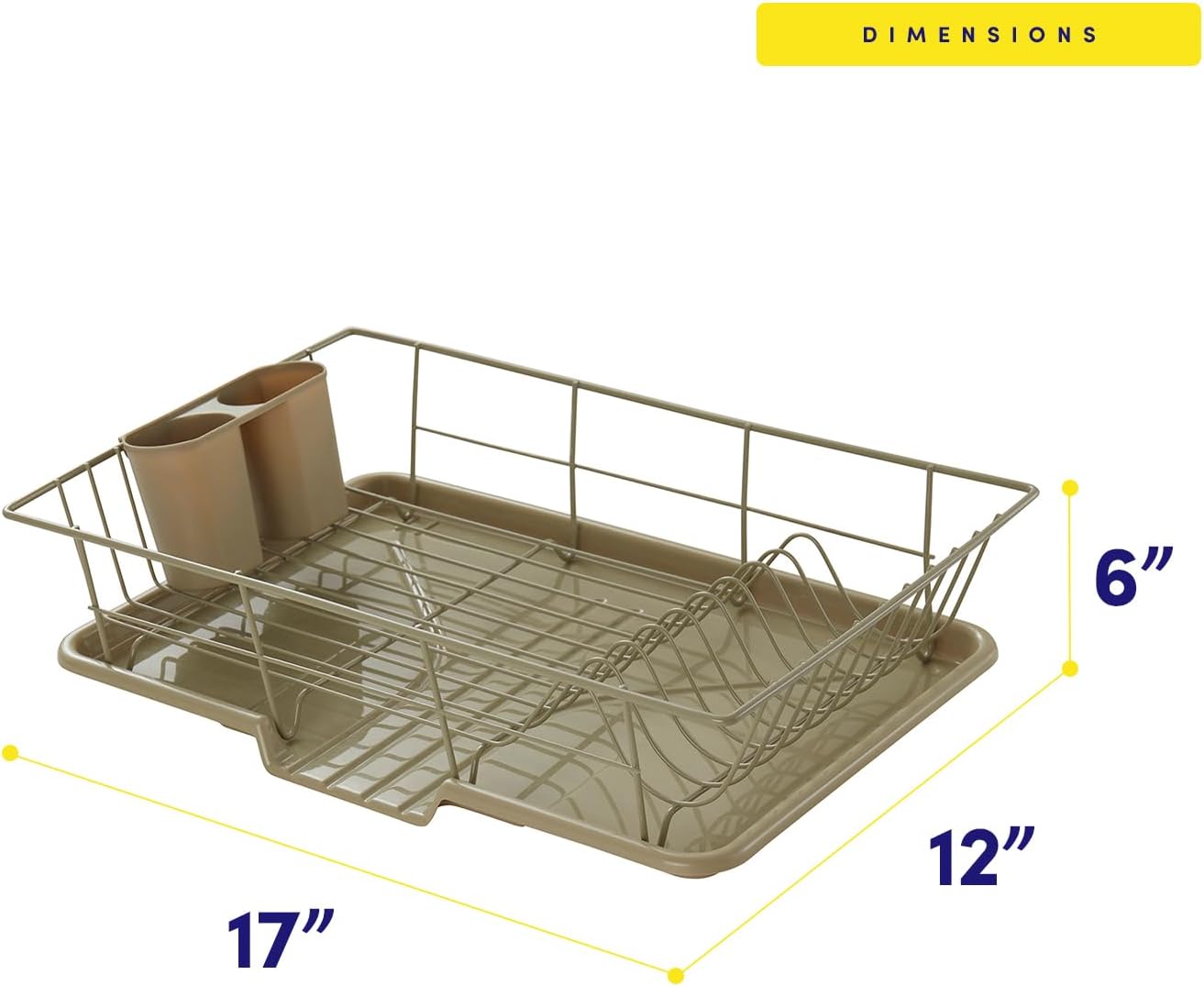 Space-Saving 3-Piece Dish Drainer Rack Set: Efficient Kitchen Organizer for Quick Drying and Storage - Includes Cutlery Holder and Drainboard - Maximize Countertop Space, Sage Green
