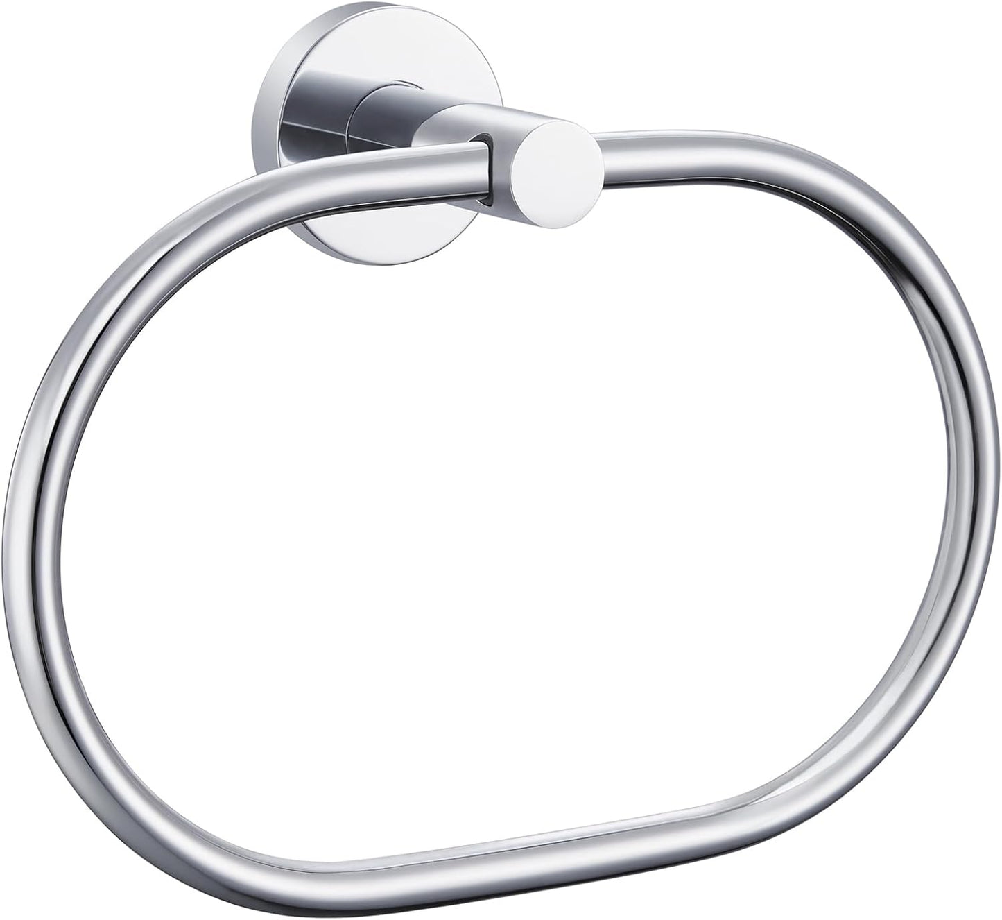 Suyar Hand Towel Holder Chrome, Stainless Steel Towel Ring for Bathroom Wall, Oval Shape