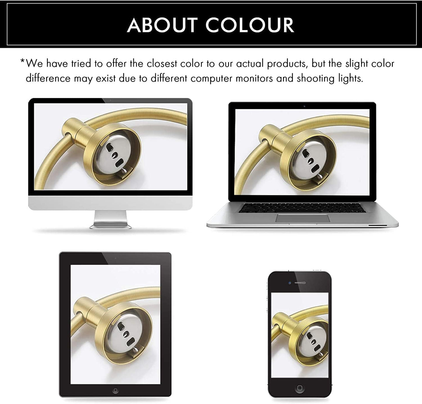 KES Brushed Gold Towel Ring Bathroom Hand Towel Holder Round Wall Mount SUS 304 Stainless Steel Brushed Gold Finish, A2180DG-BZ