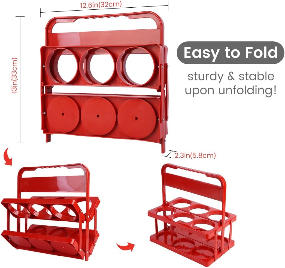 Reusable Drink Carrier with Handle for Doordash, Eats, Grubhub, Portable Cup/Coffee Holder Accessories for Delivery, Foldable Drinks Caddy with Tray, Car Durable Plastic Festive Bottle, Vacation