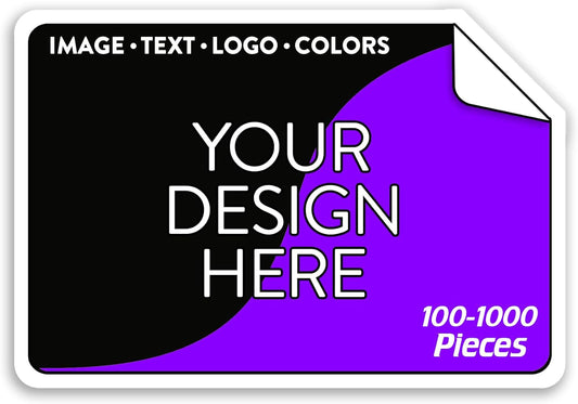 5-1000 Custom Vinyl Stickers - Upload Your own Image, Text, Design, Logo - Personalized Logo Labels for Handmade, Packaging, Bottle, Jars, Candle, Brand Stickers (White, 4x2)