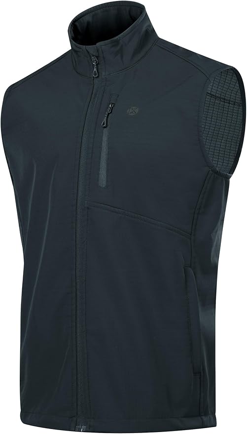 KUTOOK Men’s Softshell Sleeveless Jacket Winter Warm Fleece Outerwear Vests for Cycling Golf Hiking