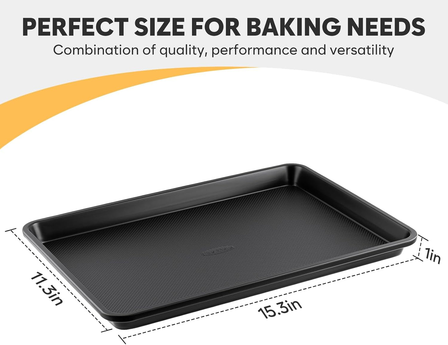Cookie Sheet for Baking, Ceramic Baking Sheet Jelly Roll Pan, Thicker Carbon Steel Baking Sheet Non Stick, 15.3 x 11.3 Inch Baking Tray for Oven